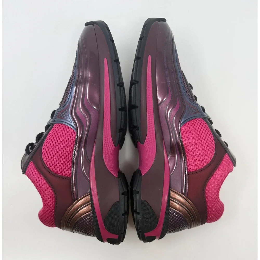 Chanel CC Low Top Trainer Sneaker Pink/Burgandy Size 8 US 38 EU
